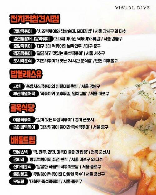 [스압] 전국 떡볶이 맛집.jpg