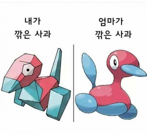 사과 깍을때 나와 엄마의 차이점.jpg