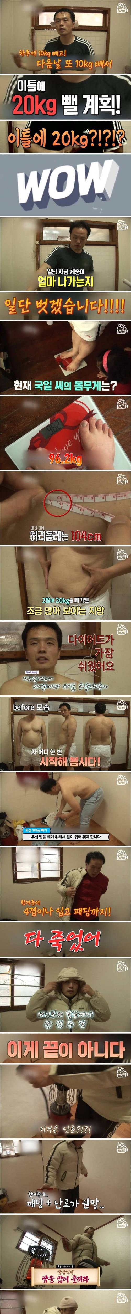 [스압] 죽음의 다이어트. 2일 만에 20kg 빼기