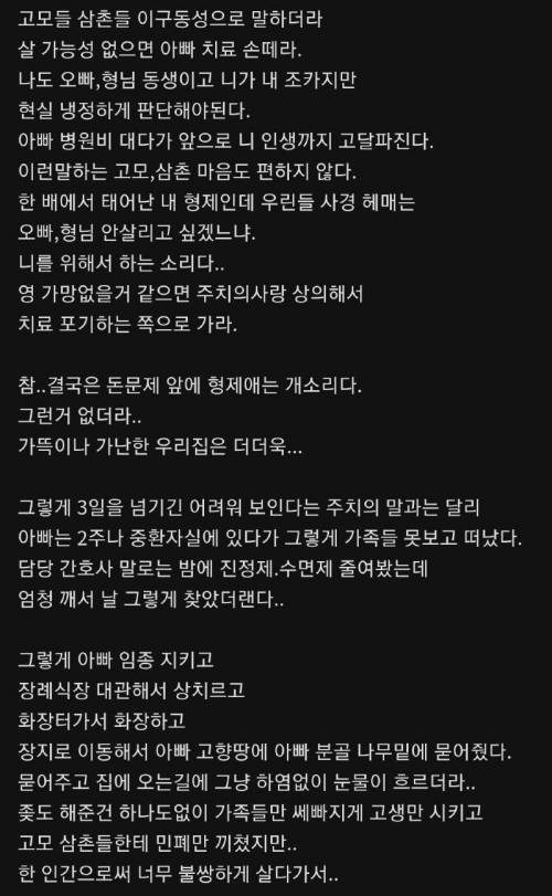 아버지를 떠나보낸 디씨인 썰