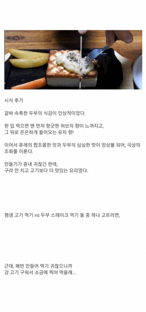 [스압] 두부를 고기보다 맛있게 먹는 방법