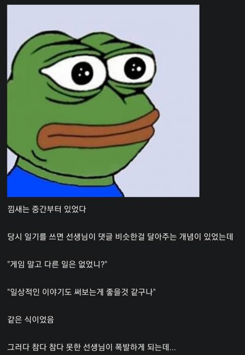 게임 일기 쓰다가 공개망신 당한 디씨인