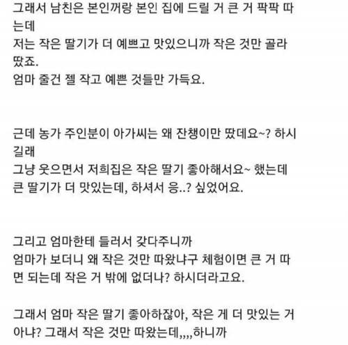 작은 딸기가 맛있는 거라고 생각한 딸.jpg