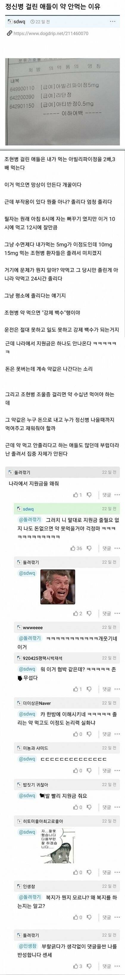 조현병걸린 사람들이 약을 안먹으려고 하는 이유.jpg