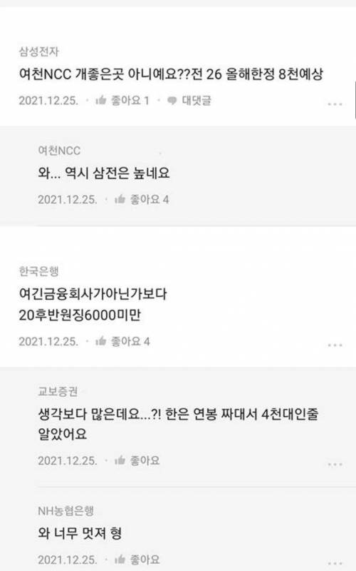 블라인드 26~33세 연봉