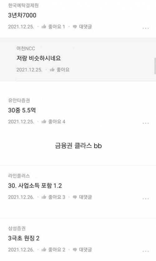 블라인드 26~33세 연봉