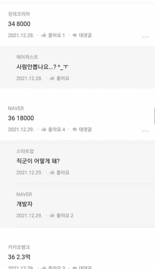 블라인드 26~33세 연봉