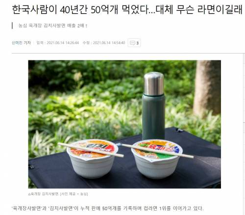 전국민이 100개씩 먹은 컵라면