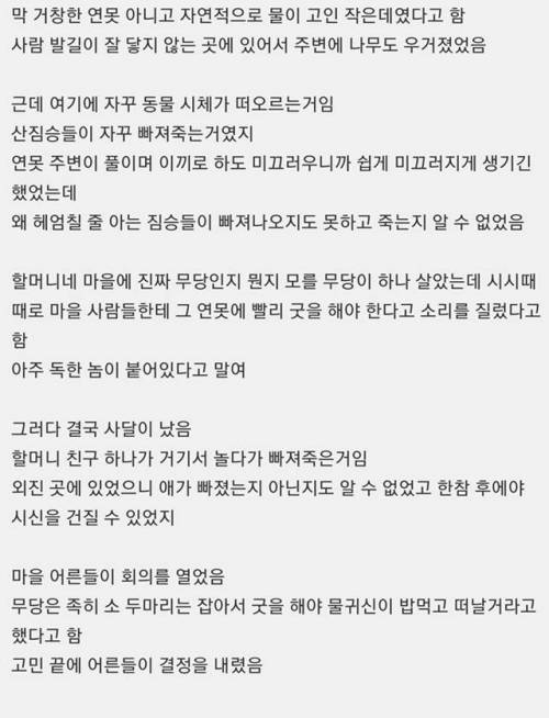  					할머니네 마을에 있던 연못