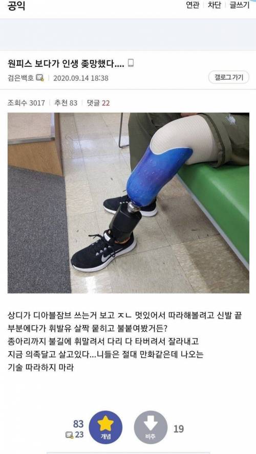 상디가 너무 멋있어보였던 디시인