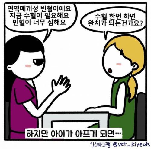 수의사가 누군가는 양심의 가책을 느끼길 바라며 그린 만화