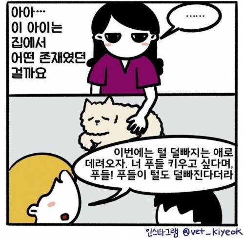 수의사가 누군가는 양심의 가책을 느끼길 바라며 그린 만화