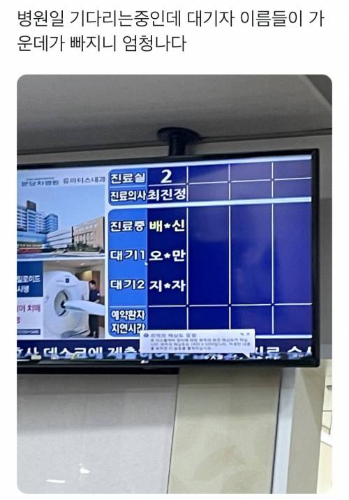 병원에 갔더니 대기자가 많은데