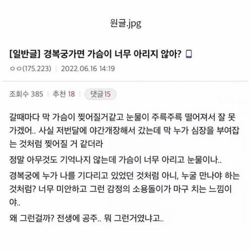 경복궁을 갔는데 뭔가 가슴이 아리고 눈물이 났어 ㅠㅠ 난 뭐였을까?