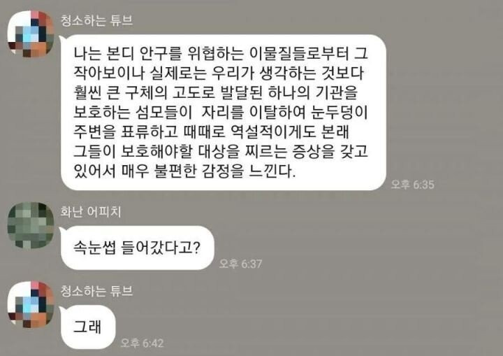 수능 영어 지문 느낌의 카톡.jpg