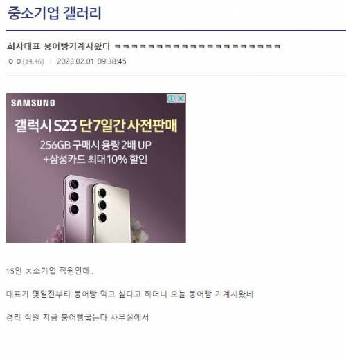 싱글벙글 중소기업갤러리 근황