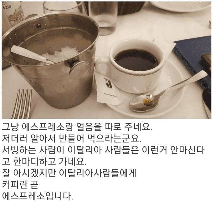 이탈리아에서 아이스아메리카노 주문한 한국인