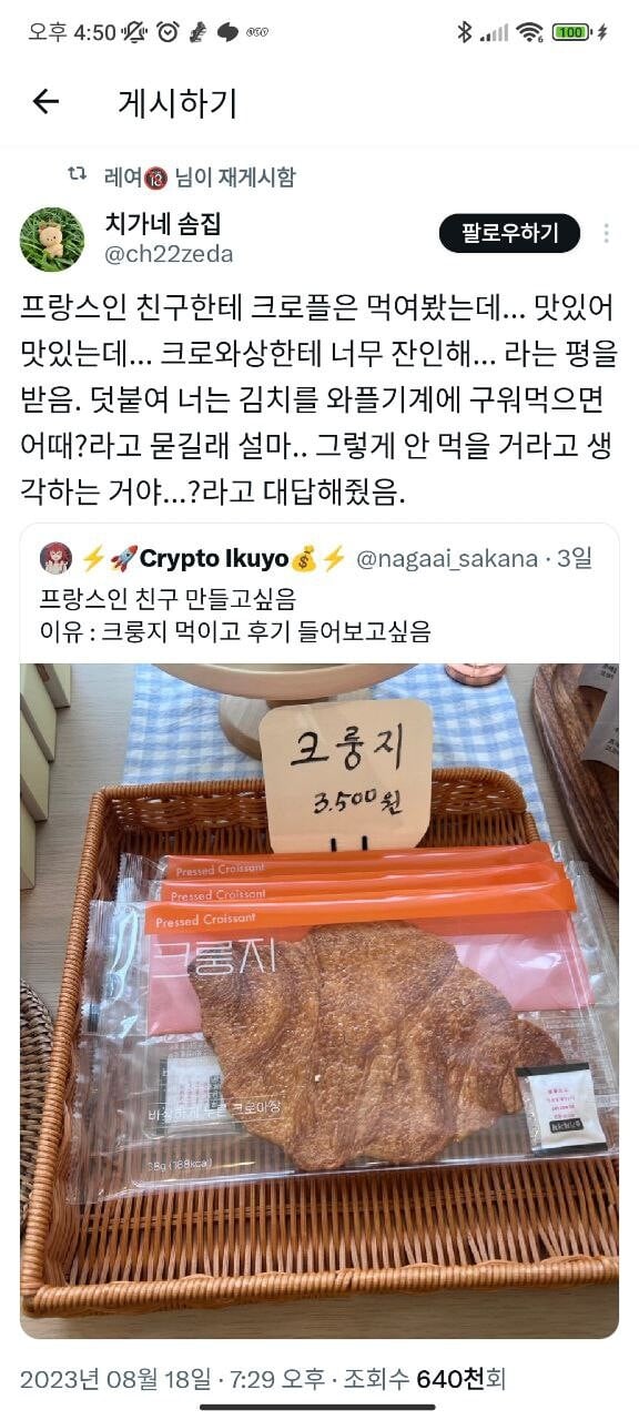 프랑스에 극딜을 박아버리는 한국인의 모습