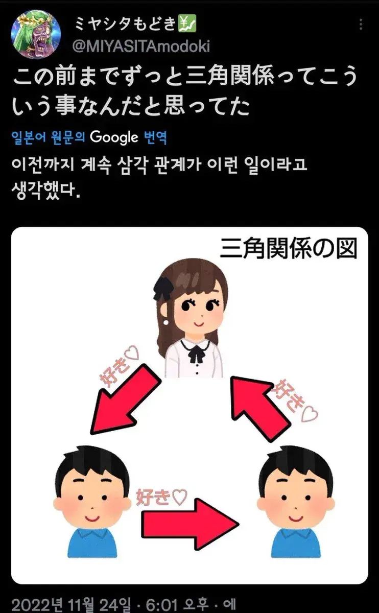 삼각관계의 뜻을 잘못 알고 있던 일본인...jpg