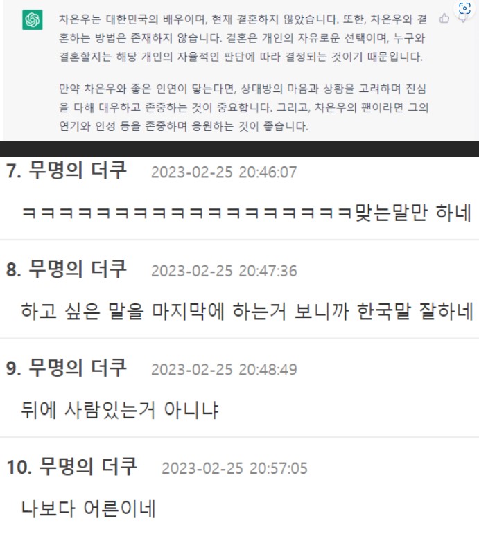 AI가 대답한 차은우와 결혼하는 방법