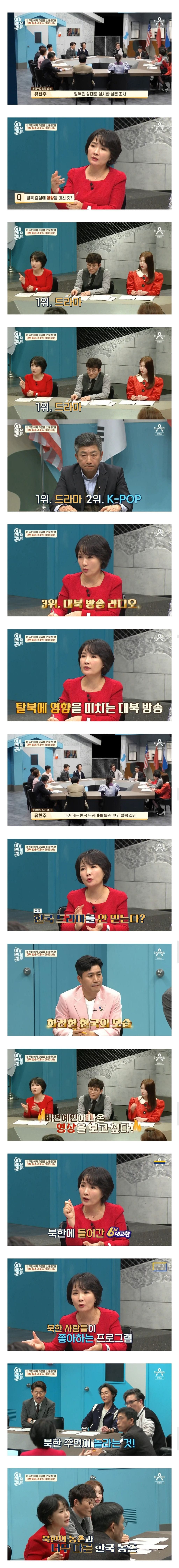 탈북결심하게 만드는 한국 인기 프로그램