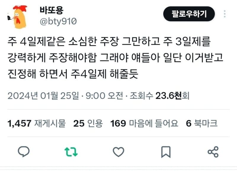 주 4일제말고 주3일제를 주장해야 하는 이유