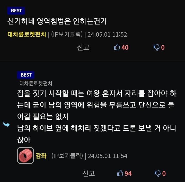 말벌이 더이상 집을 짓지 못하게 하는 방법