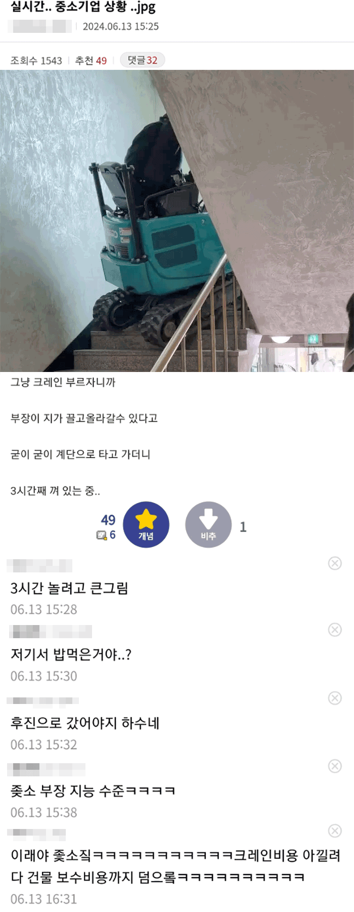 실시간 중소기업 상황