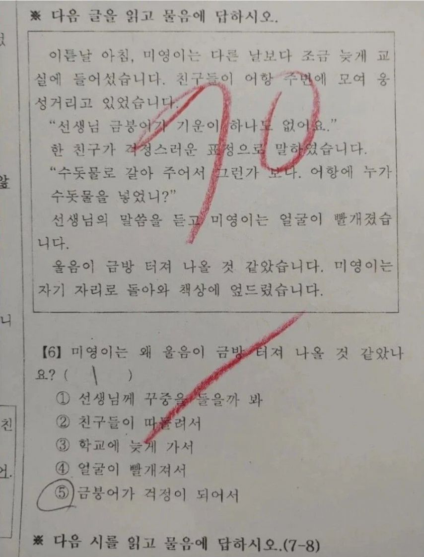 논란중인 초등학교 국어문제