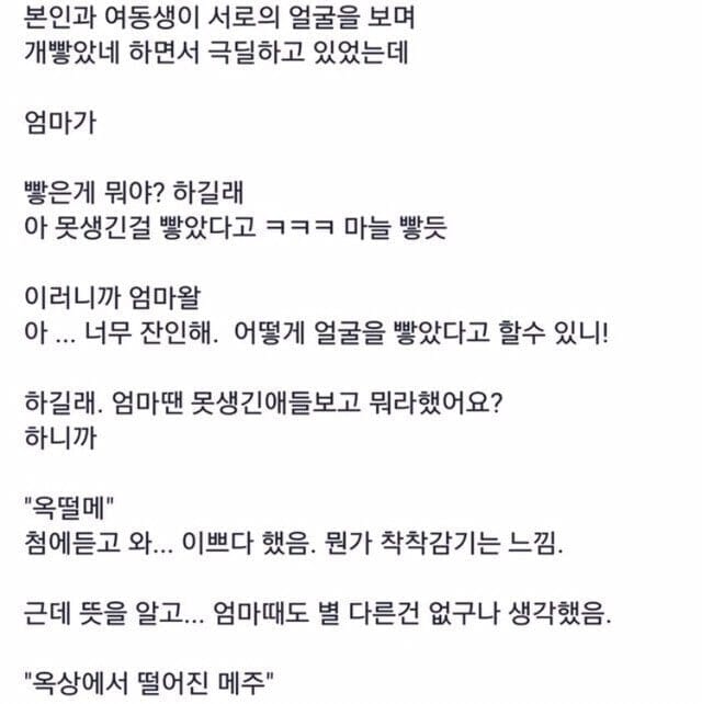 빻았다 라는 신조어의 뜻이 궁금했던 어머니