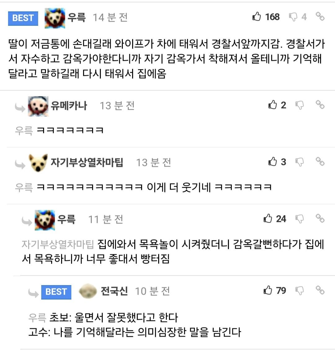 저금통에 손 대는 딸 경찰서 근처로 데려감.jpg