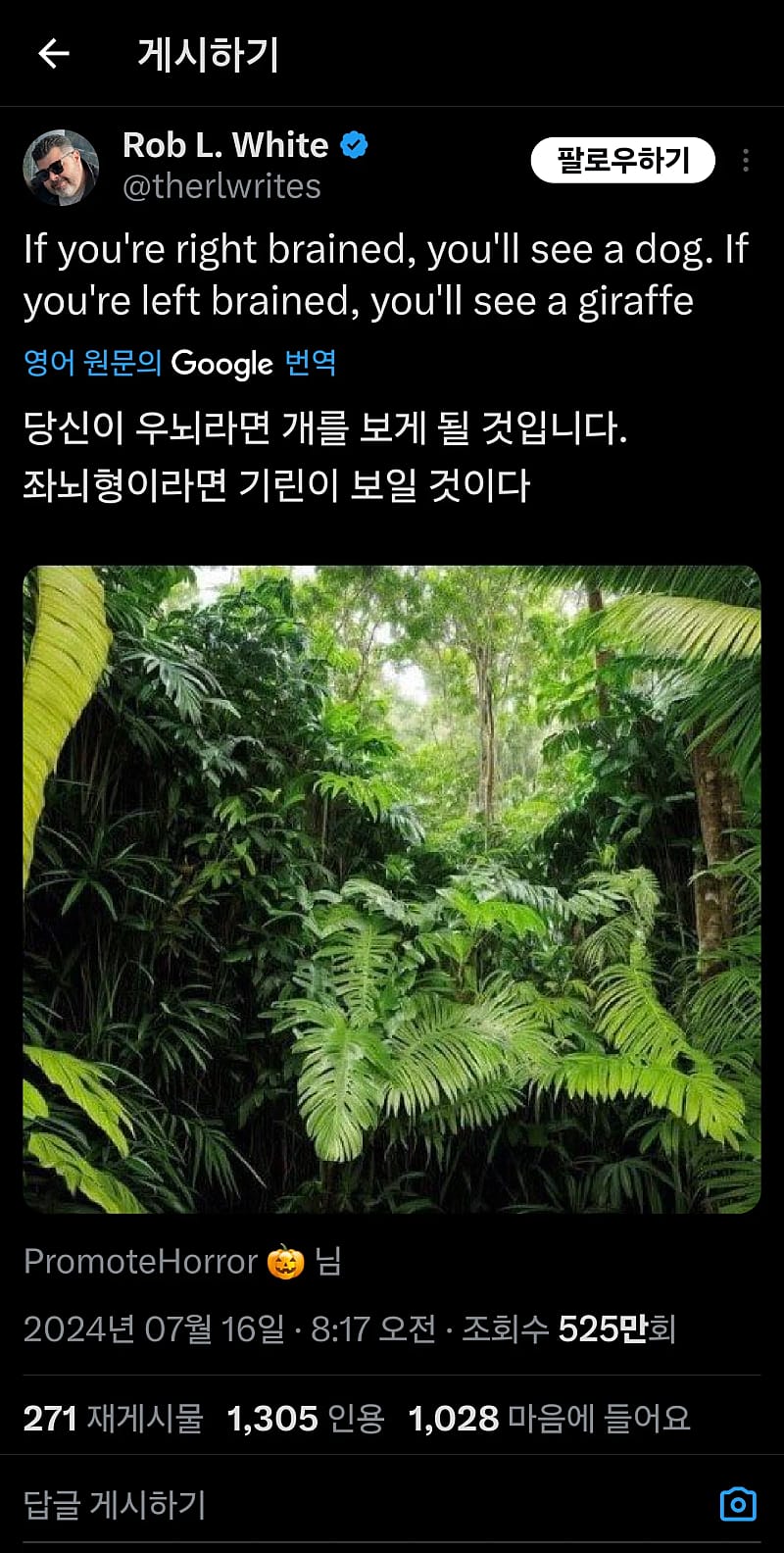 우뇌라면 개 가보이고 좌뇌라면 기린이 보입니다 jpg