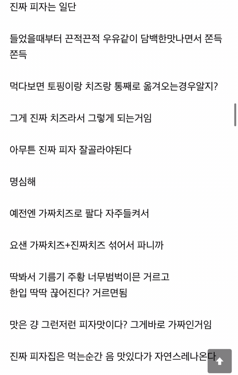 				이글 보고 진짜치즈 쓰는 피자집 찾아내는 달글