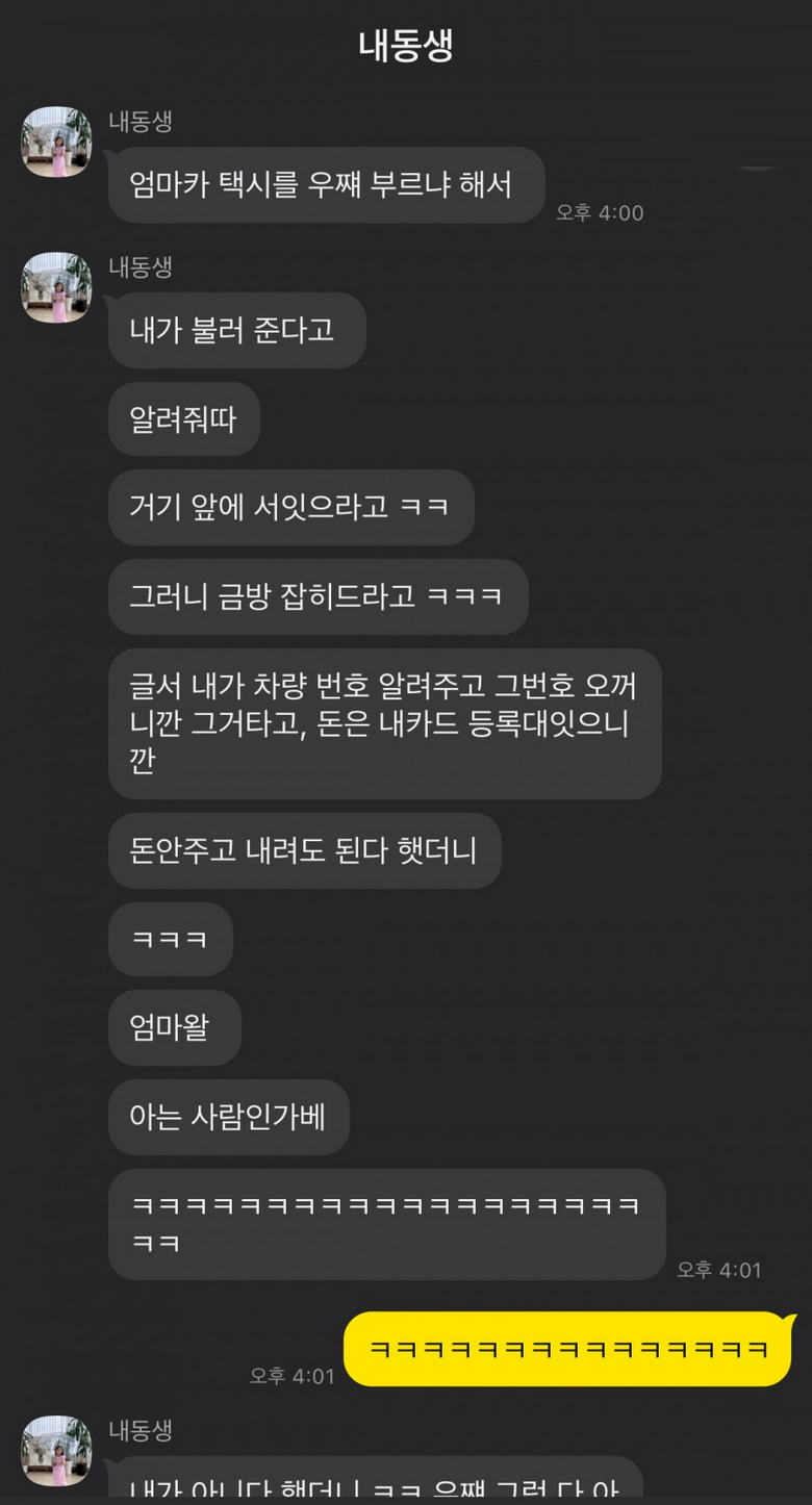 동생이 엄마 카카오택시 불러준 후기.jpg