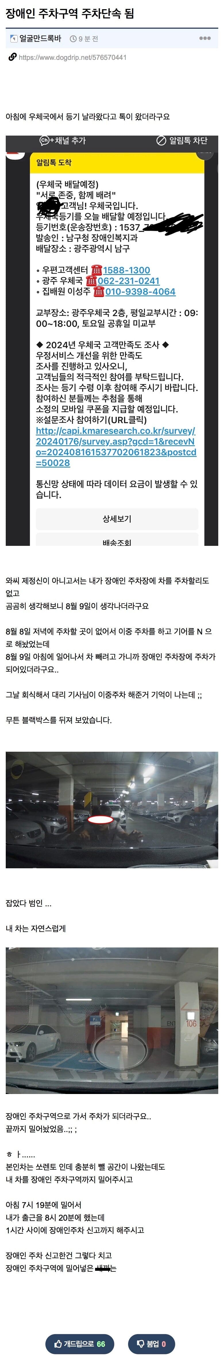 장애인 주차구역 신고 당한 사람 .jpg