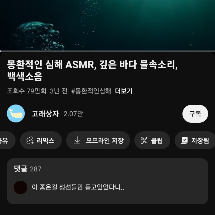 은근히 웃긴 asmr 영상 댓글