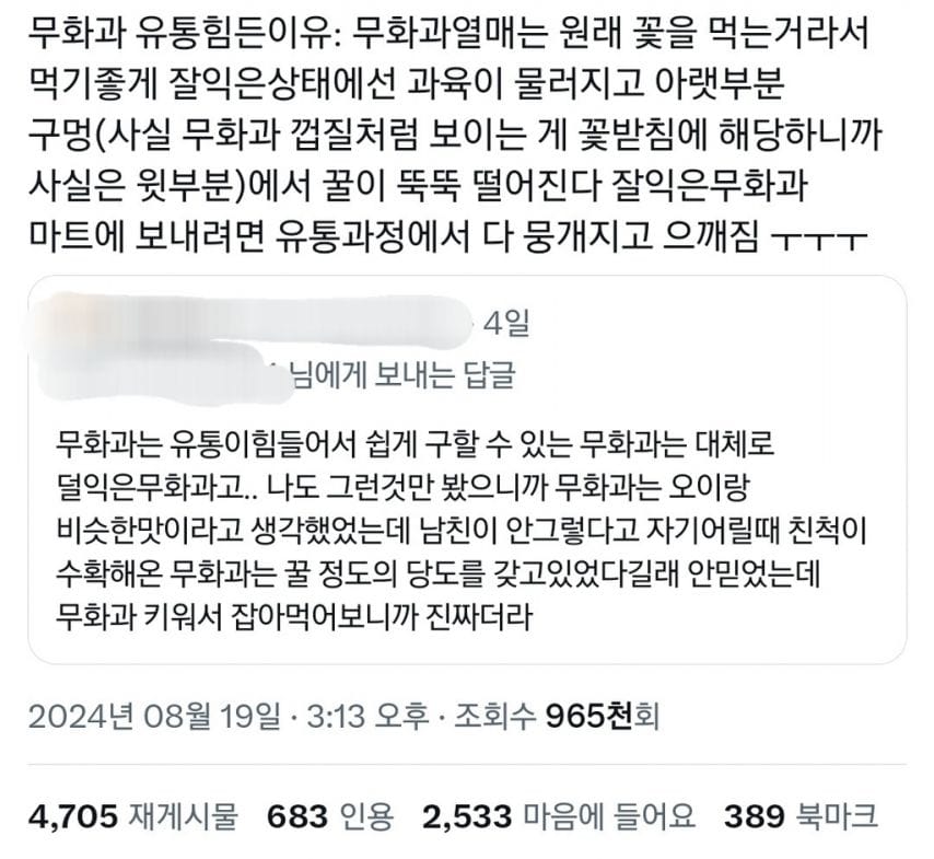 진짜 존맛인 무화과를 먹으려면 전남으로 사람이 내려가야함