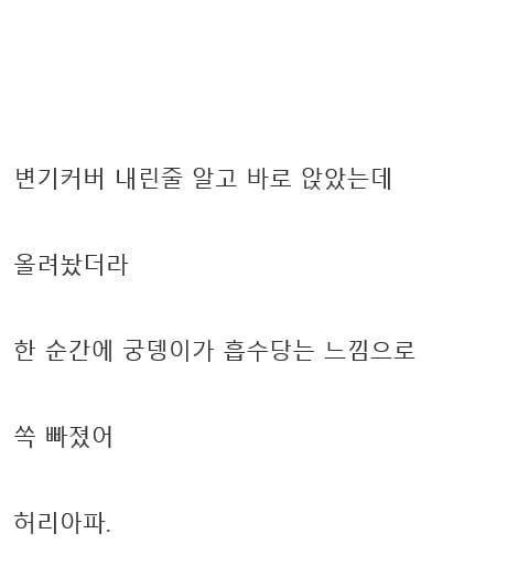 펌) 나 방금 변기에 빠졌어