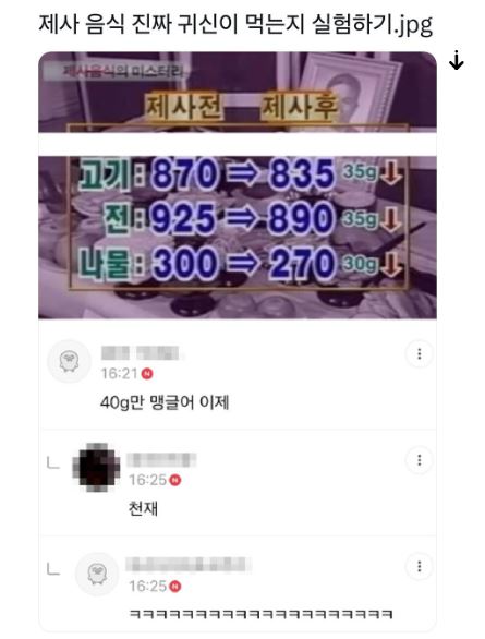 제사 음식 진짜 귀신이 먹는 지 실험하기...