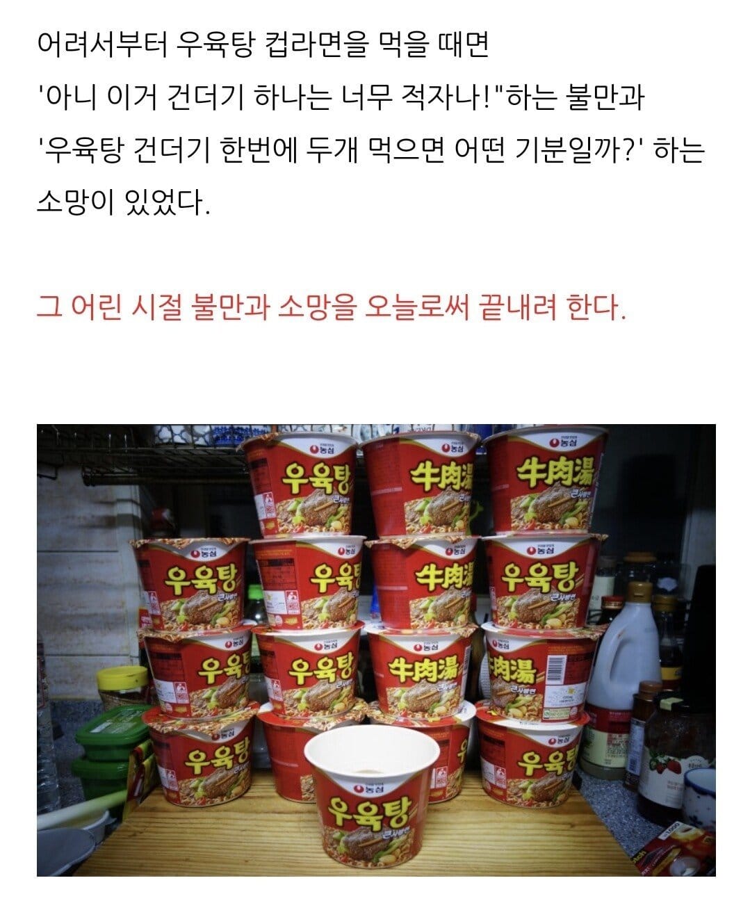 농심 우육탕 16개 건더기 몰빵해서 먹기.jpg