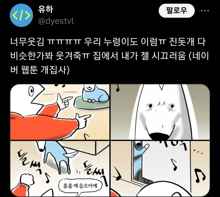 진돗개 주인들 초공감 웹툰