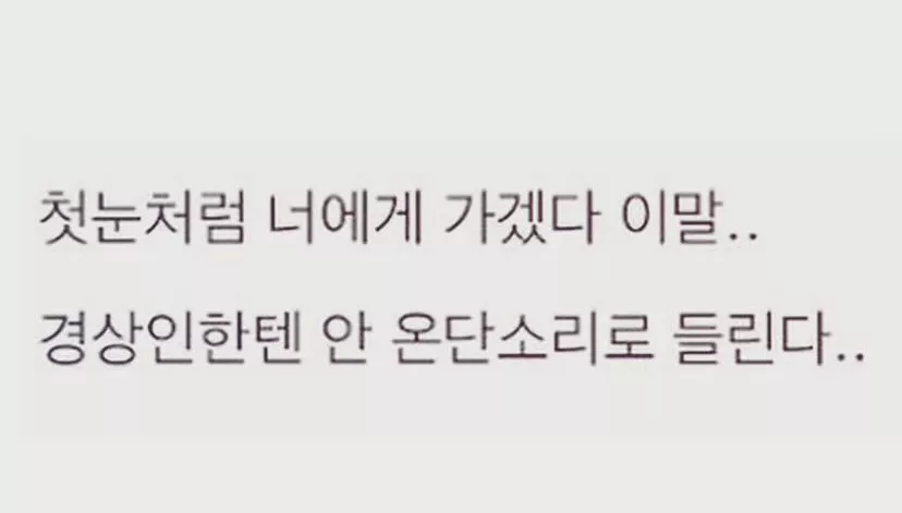 첫눈 처럼 너에게 가겠다 이말...