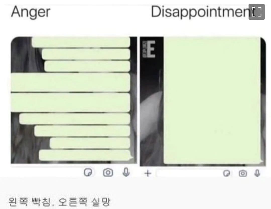 화났을때와 실망했을때 문자 패턴차이