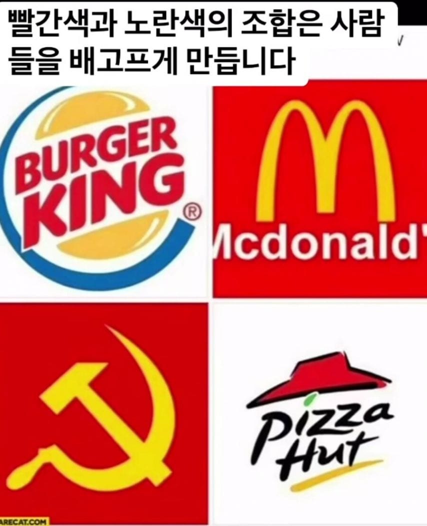 사람을 배고프게 하는 색상