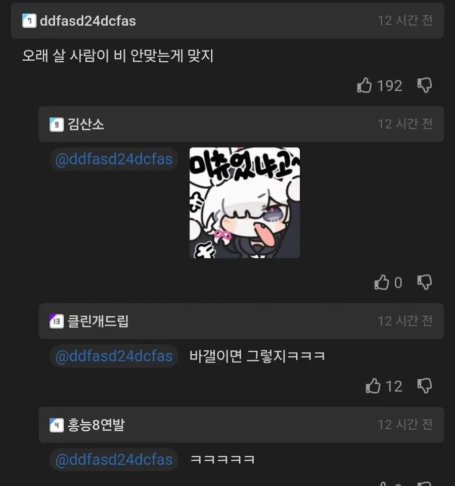 비 맞으면서 가는 할머니를 본 바이크갤러