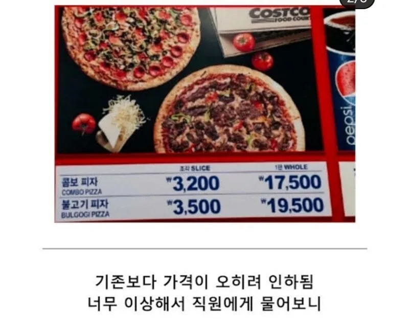 물가 상승에 피자가격을 바꾼 코스트코.jpg