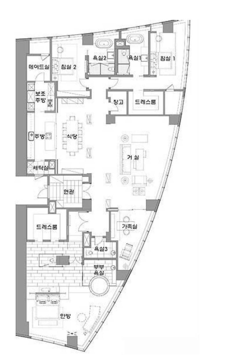 128평형 아파트 평면도