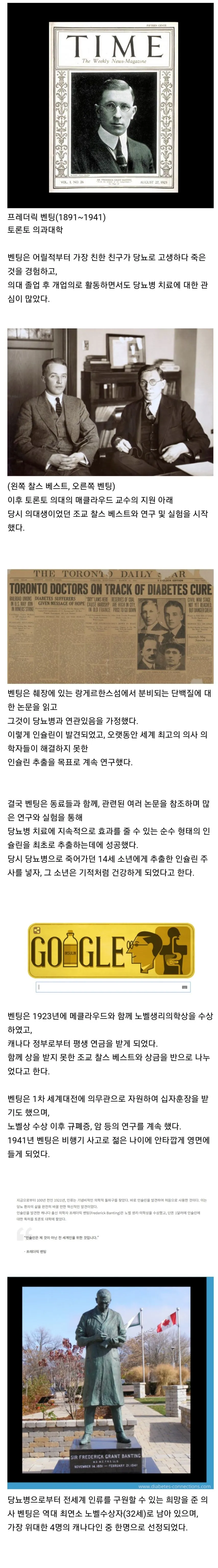 당뇨병 치료의 특허를 1달러에 판 사람