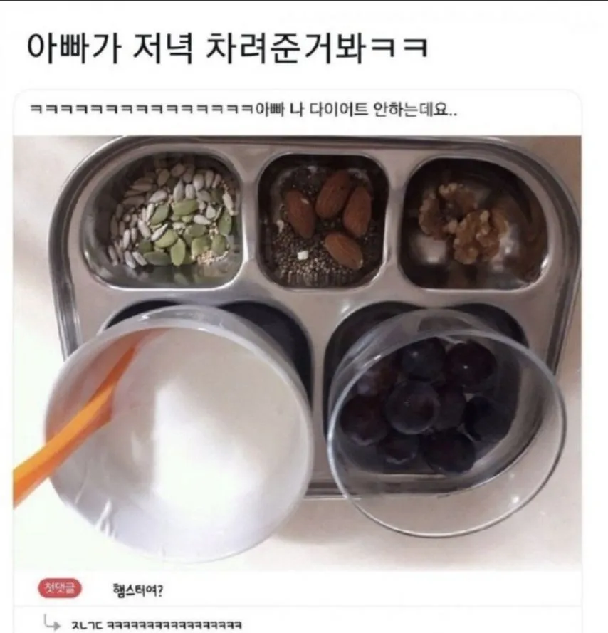 아빠가 저녁 차려준거봐